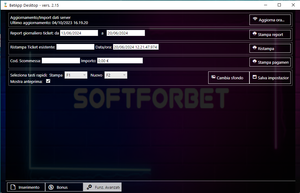 Bet App Desktop anteprima