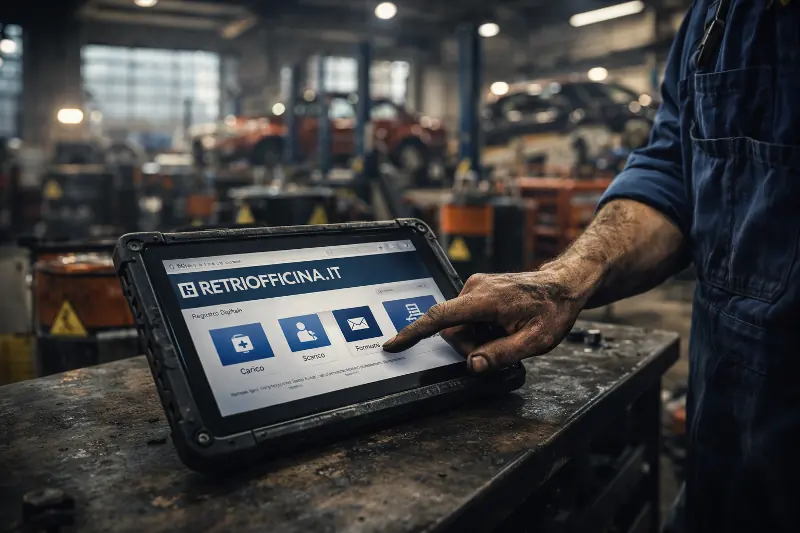 Interfaccia web di Rentri Easy per gestione operativa in officina